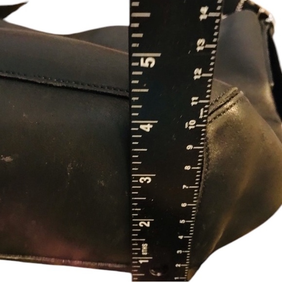 Coach black leather bag adjustable strap silver hardware & hang tag Y2K - Picture 4 of 14